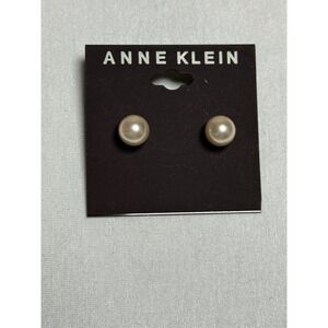 Anne Klein faux pearl pierced stud earrings‎ party, office, dress NWT